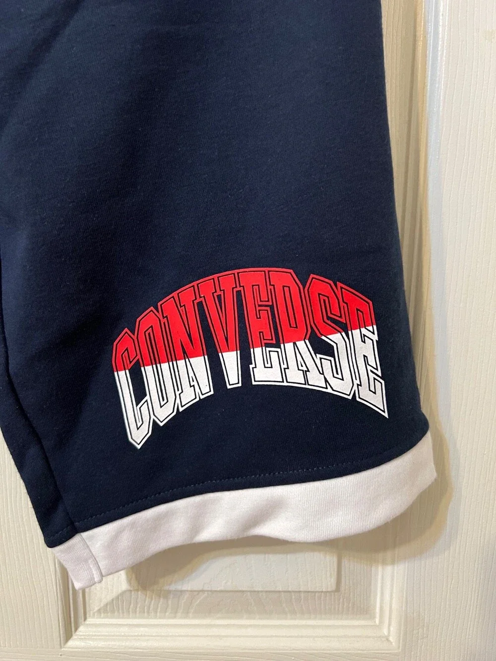 Converse Logo Sweat Shorts Youth Size XL Navy / Red / White (NEW with Tags)